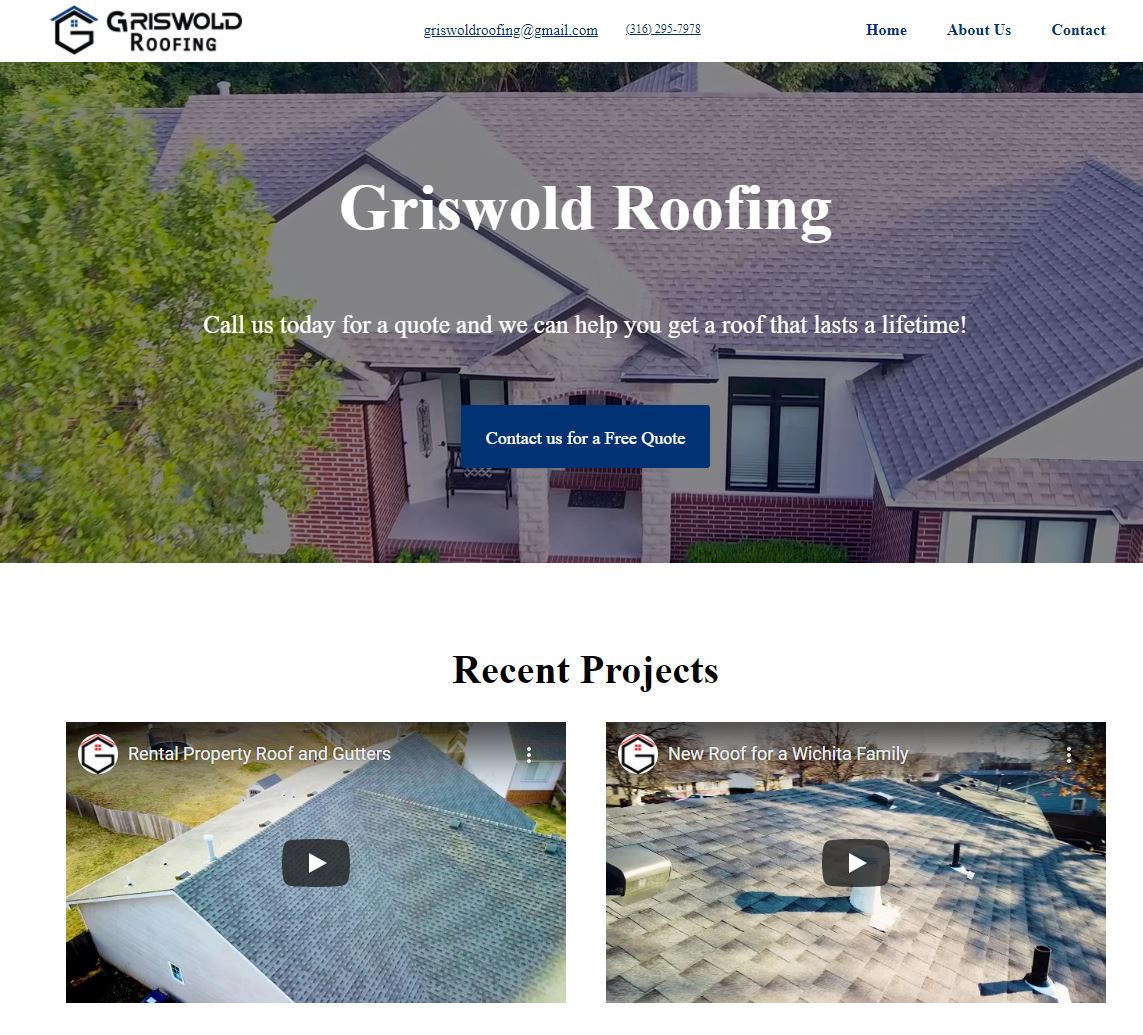 Griswold Roofing Website